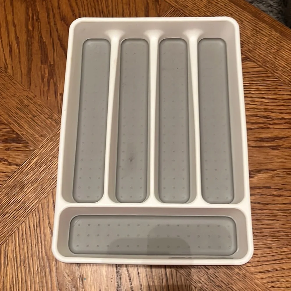 White silverware holder